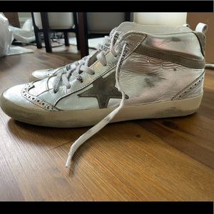 EUC Silver Metallic Mid Star Golden Goose